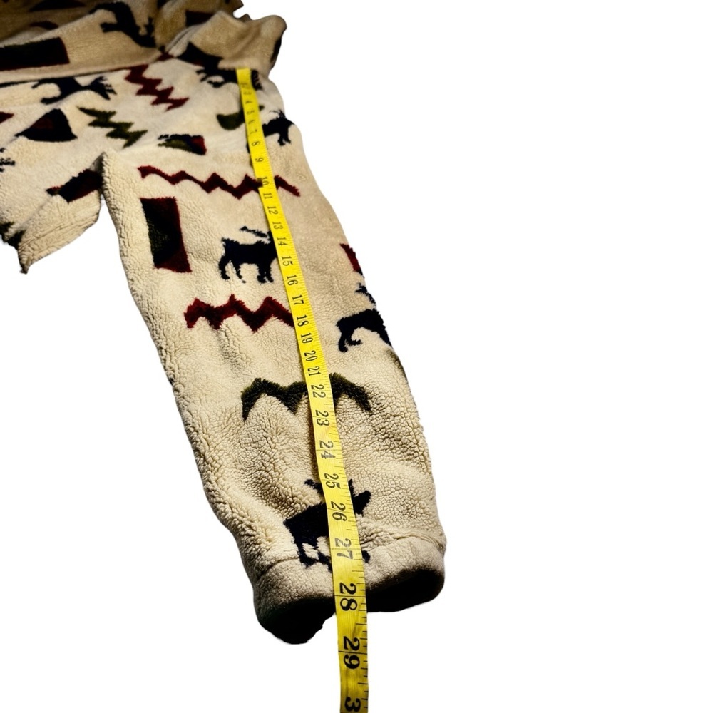 Woolrich VTG Fleece Zip-Up Jacket Moose Size M Outdoor Camp Sherpa Wildlife - Picture 7 of 13